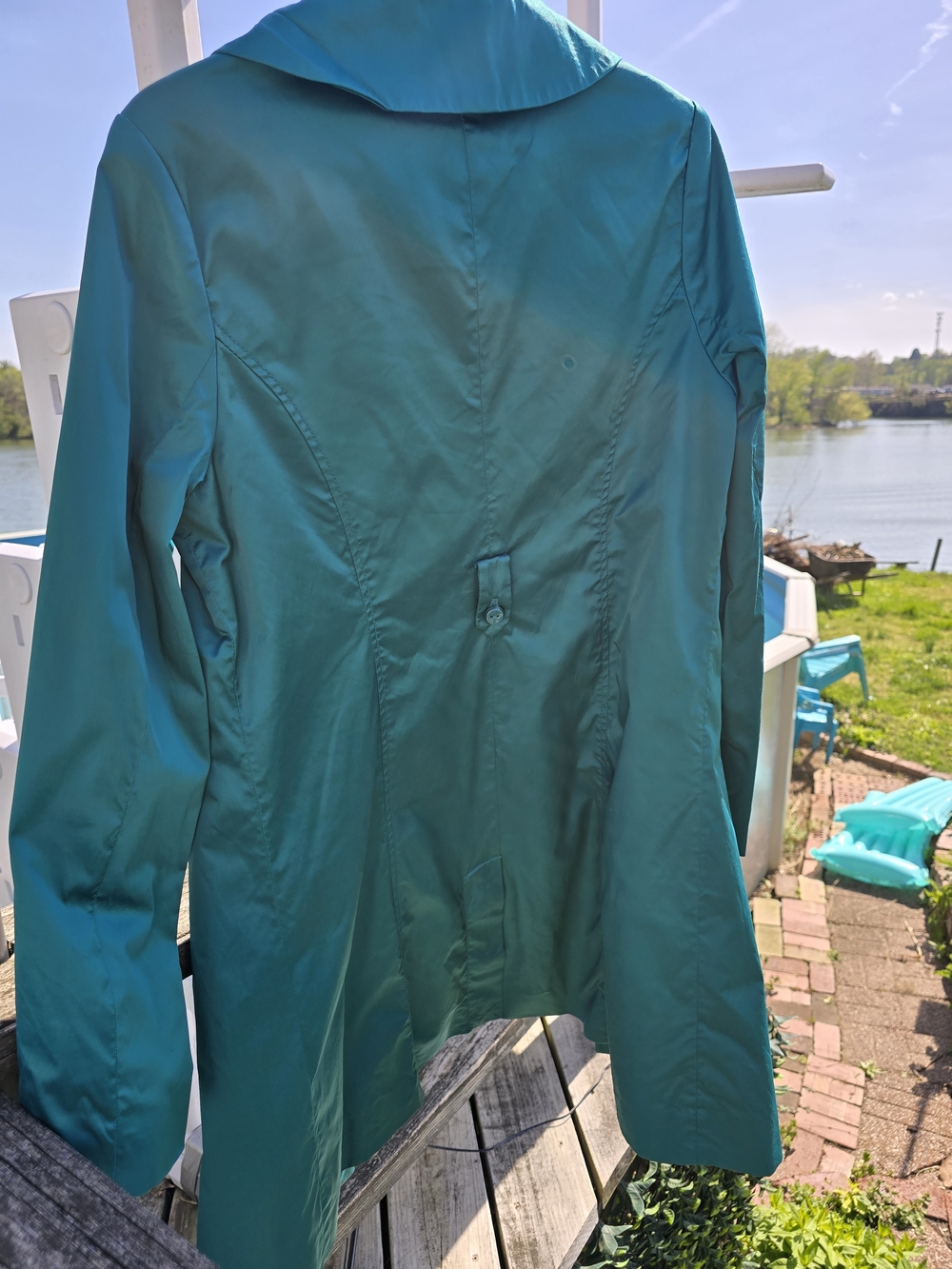 Mossimo Supply Co. Teal Trench Coat - Picture 5 of 7